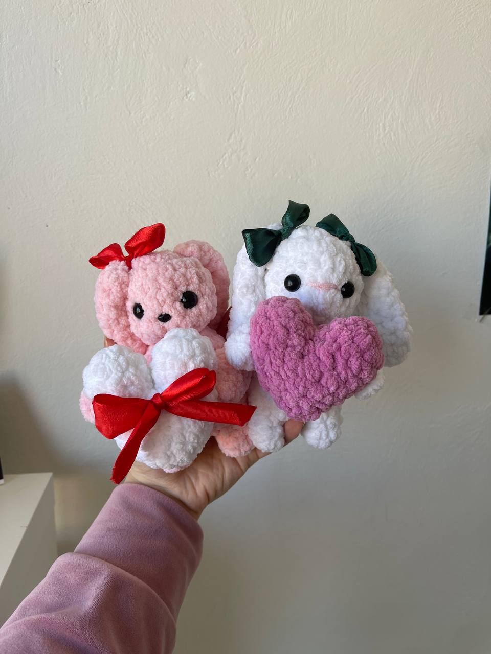 Valentines mini Bunny PDF pattern (two variants)