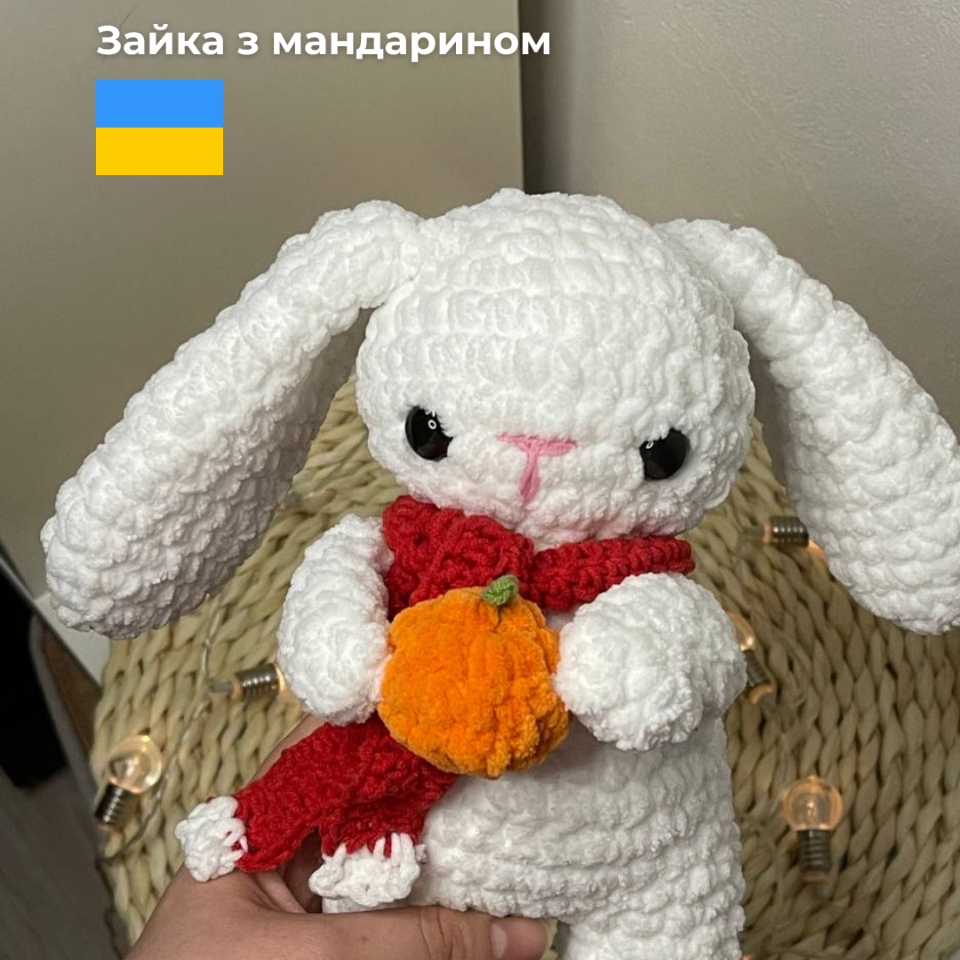 Новорічний Зайчик з мандаринкою (pdf майстер-клас)