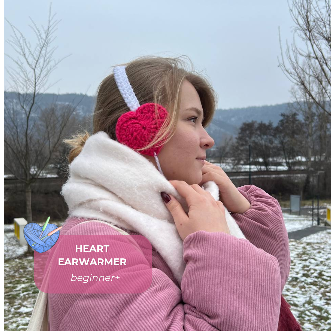 Crochet Heart earwarmer PATTERN