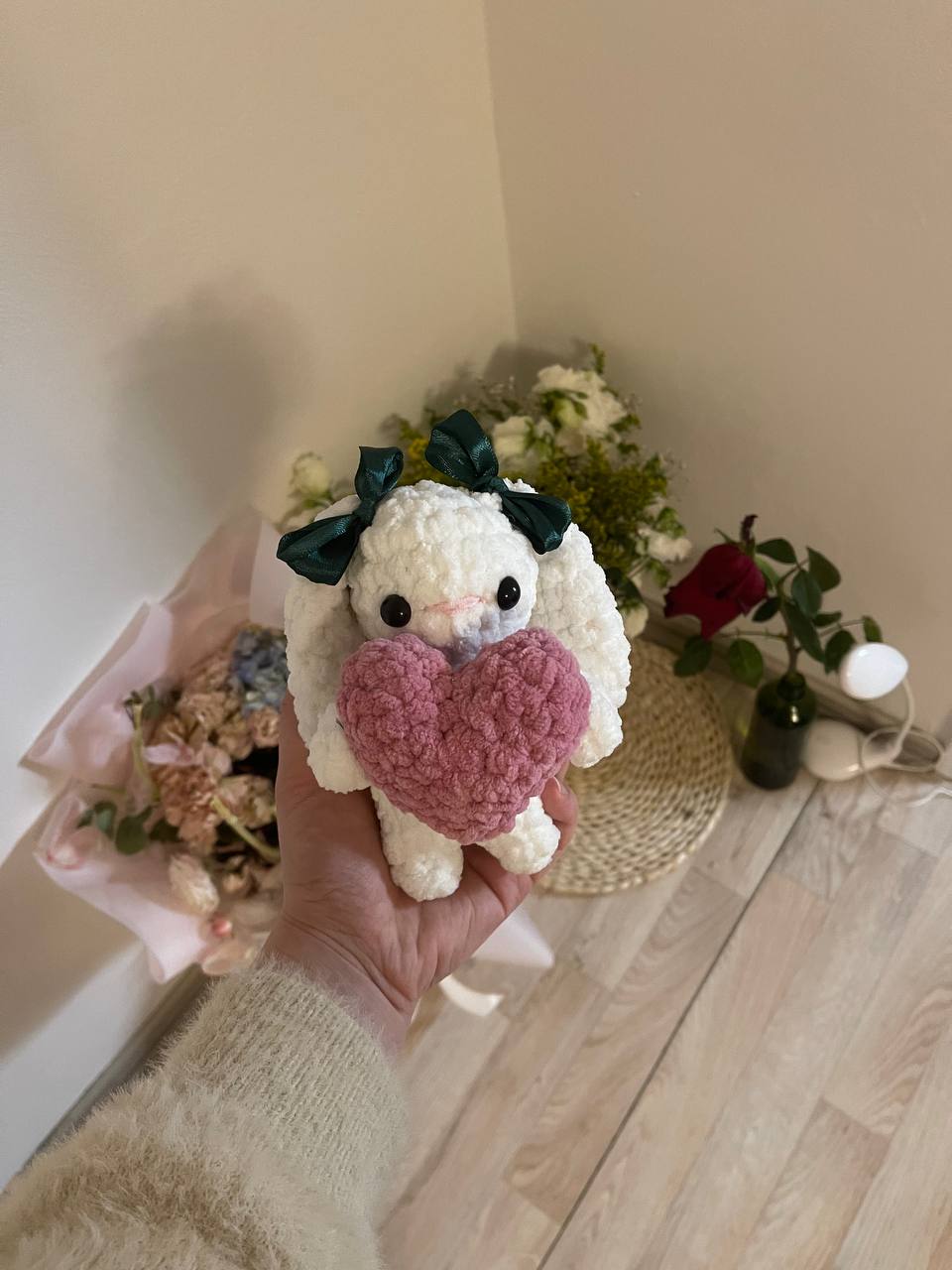 Valentines mini Bunny PDF pattern (two variants)