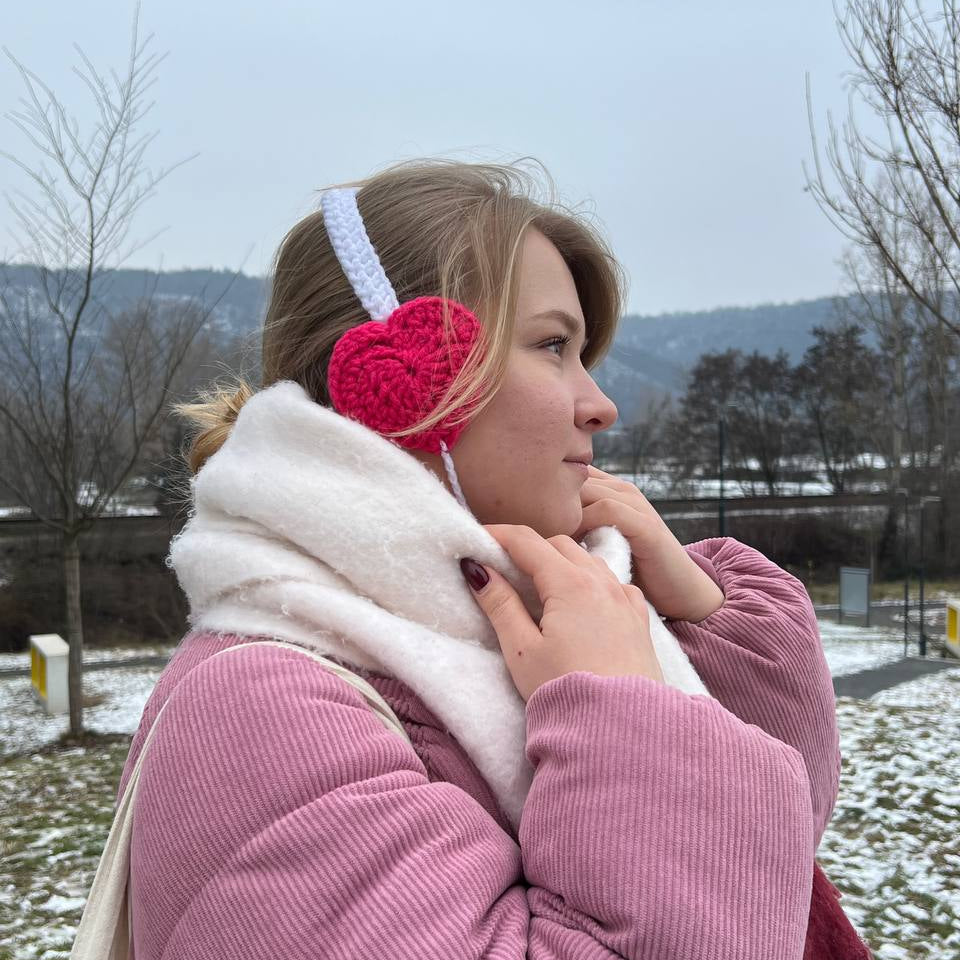 Crochet Heart earwarmer PATTERN