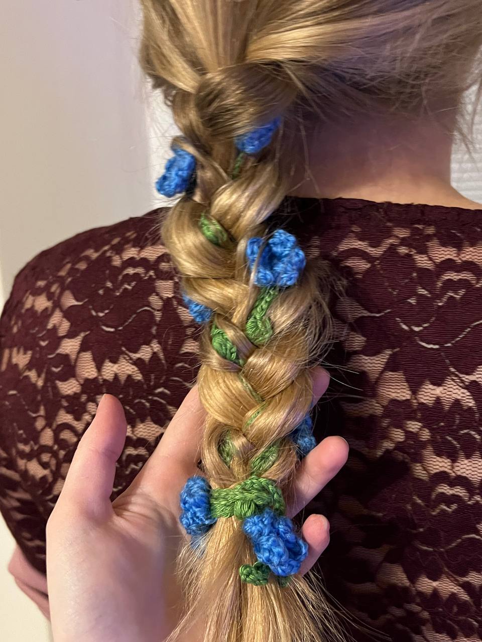 Crochet braid flowers PATTERN