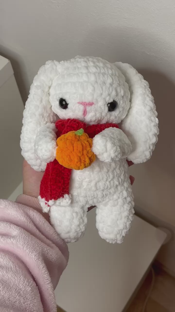 Christmas bunny with a tangerine pattern