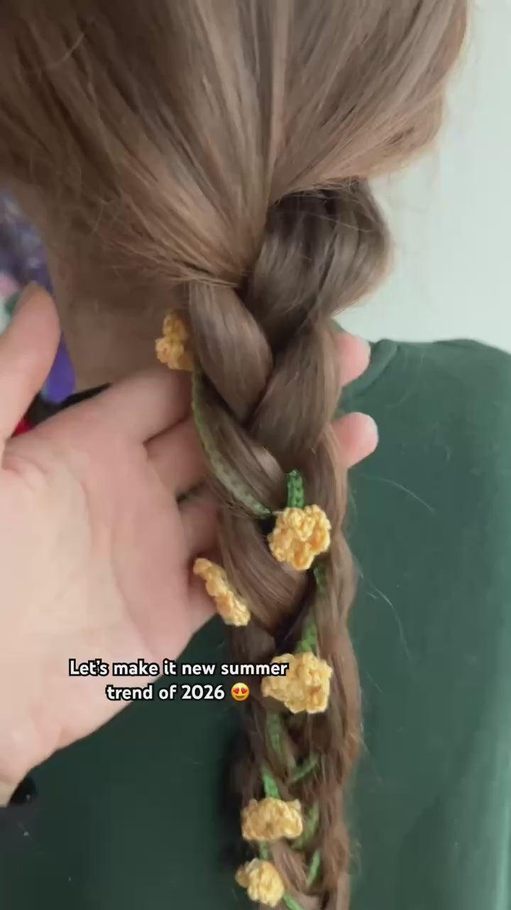 Crochet braid flowers PATTERN