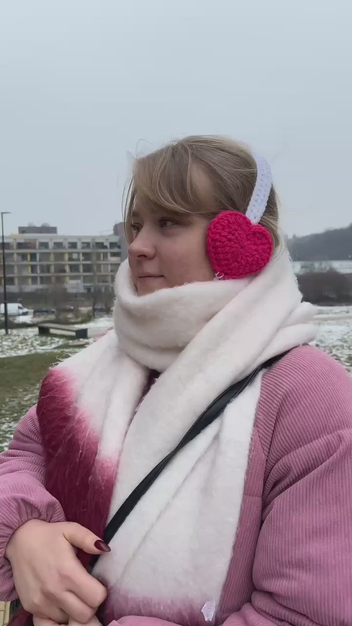 Crochet Heart earwarmer PATTERN